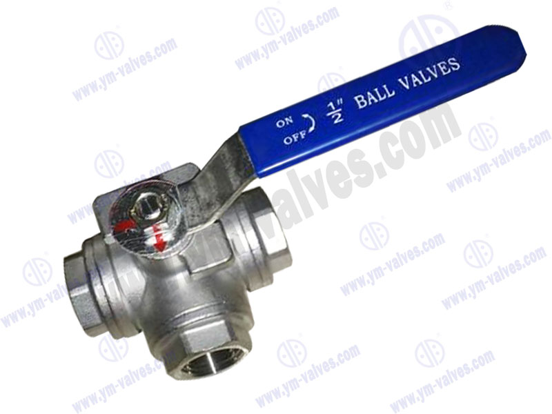 stainless steel  3way threaded ball valve
