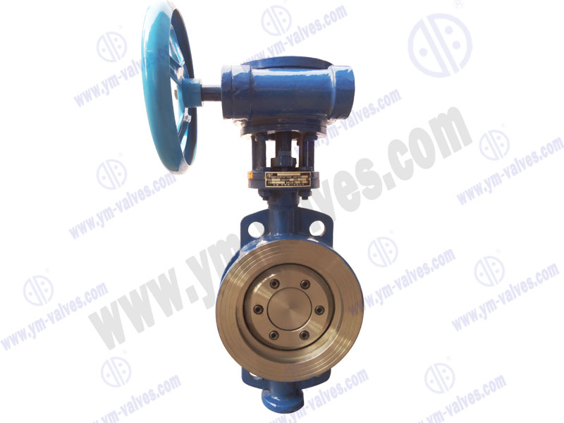 Wafers end type worm gear stainless steel Metal seated butterfly valve DN200
