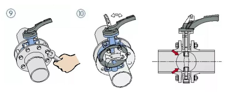 Wafer type butterfly valve installation instructions